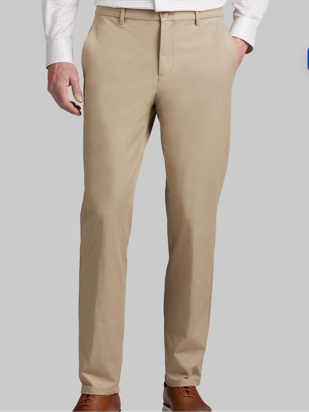 Jos. A. Bank Men's Traveler Pant Tailored Fit Chino Pants - Khaki 36x34